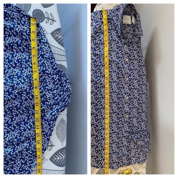 Paul Smith Men Blue Floral Shirt - Picture 2 of 9